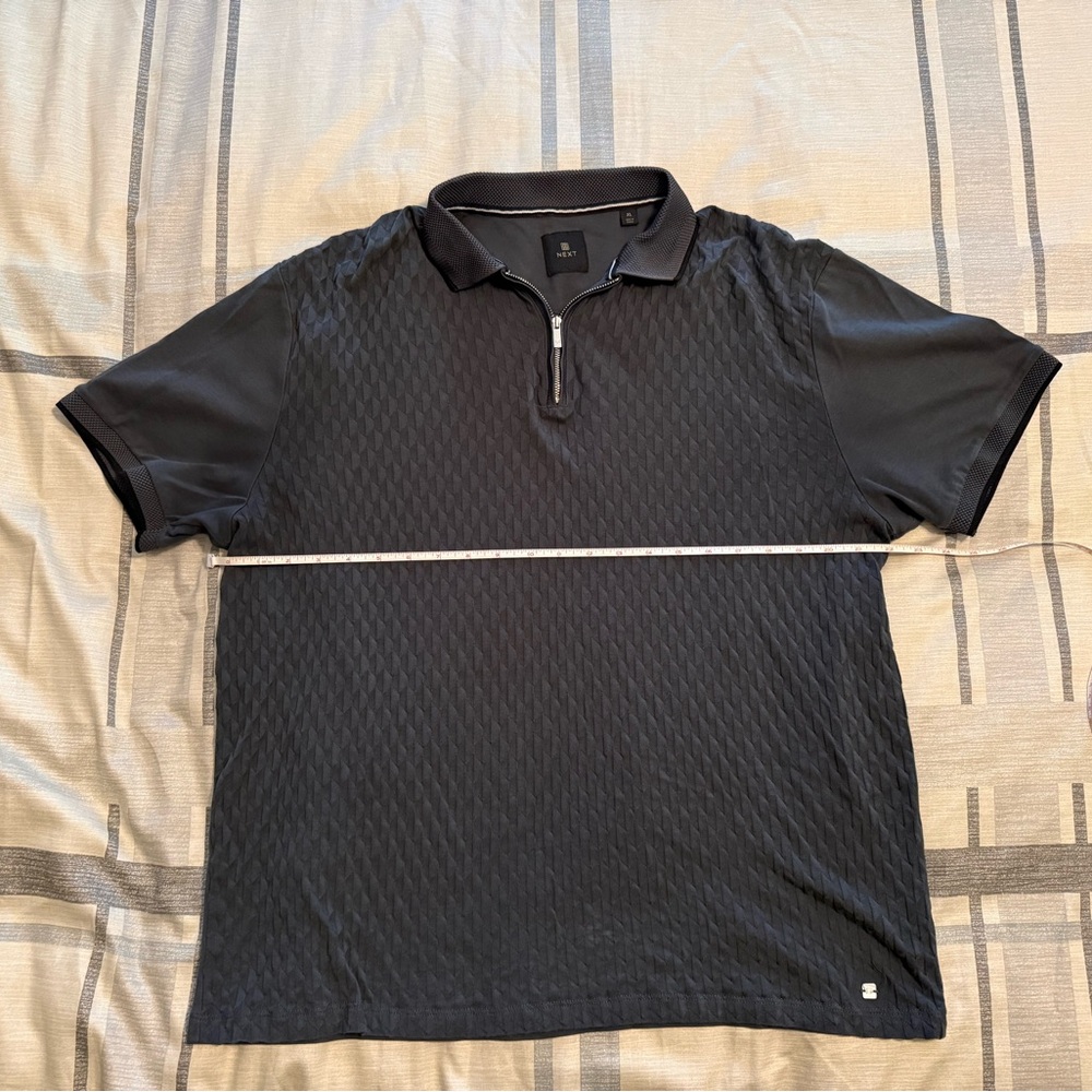 Next Textured Gray Polo Shirt